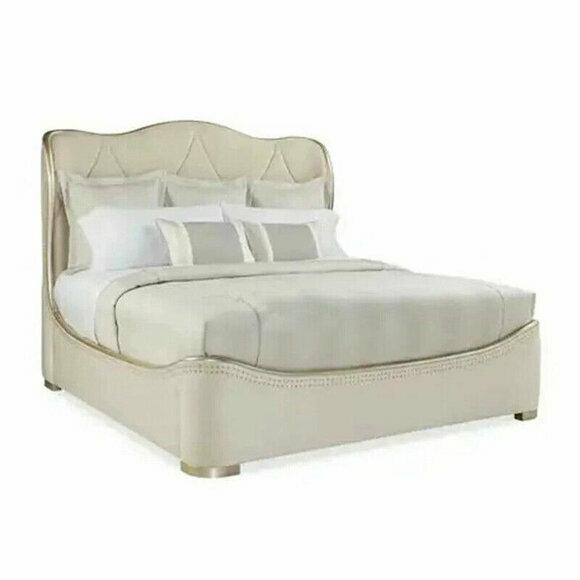 Klassisches Bett Modern Hotel Betten Polsterbett Doppelbett Textil Neu 180x200cm
