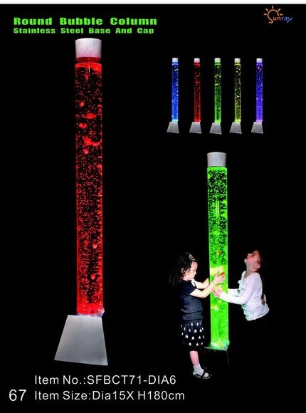 Säule Wassersäulen Wasser Bluber Tube Wall Wand Wasser Spiel Design LED 180cm