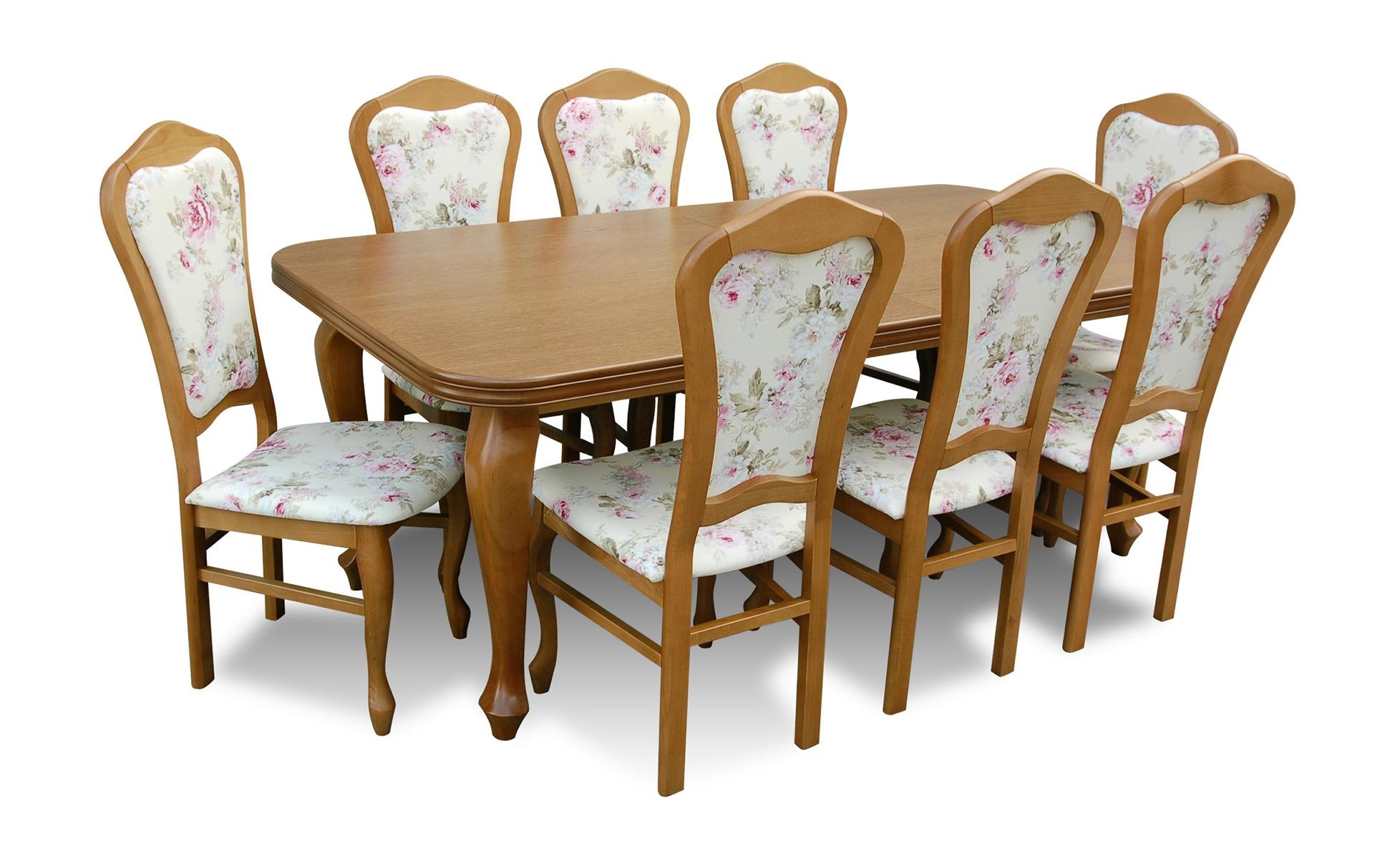 Komplett Set Esstisch + 8 Stühle Esszimmer Set Ess Gruppe Holz Tisch Tische 9tlg