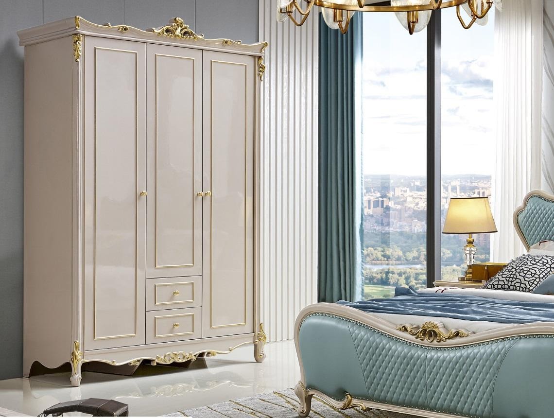 Schlafzimmer Kleiderschrank Holzschrank Klassischer Schrank Barock Antik Rokoko Stil Kleiderschränke Neu