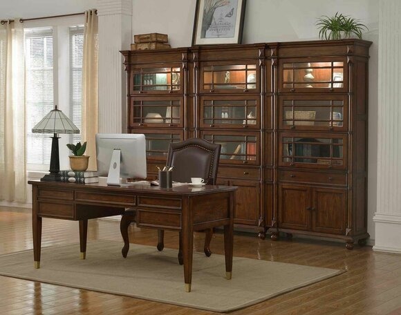 Schreibtisch Chef Tische Holz Möbel Zimmer Schrank Sessel Büro Klassisches 2tlg