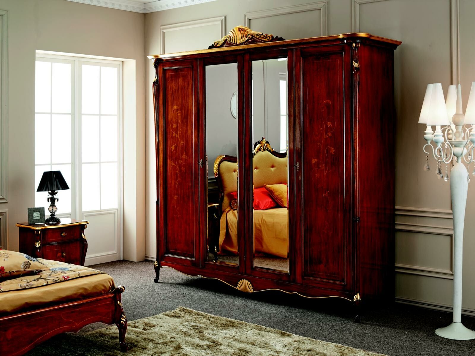 Schrank Kleiderschrank Wohnzimmer Schränke Stil Möbel Holz Italienische Möbel