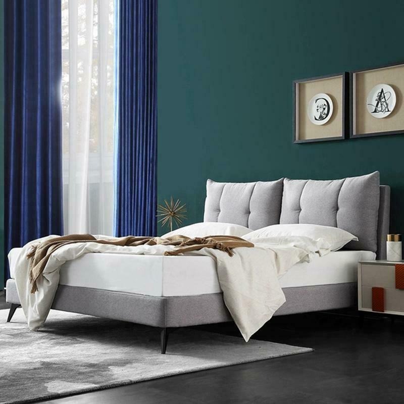 Doppel Hotel Bett Betten Beige 180x200 Schlaf Zimmer Leder Polster Design Luxus
