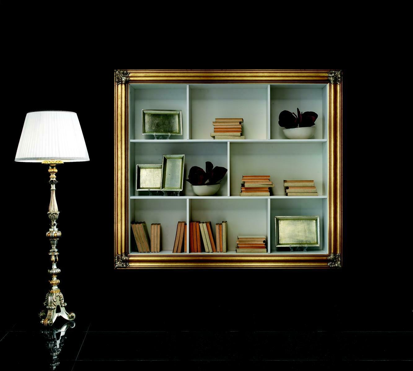 Wandregal Regal Bücherschrank Bücherregal Wohnzimmer Wand Luxus Regal Design Wohnwand