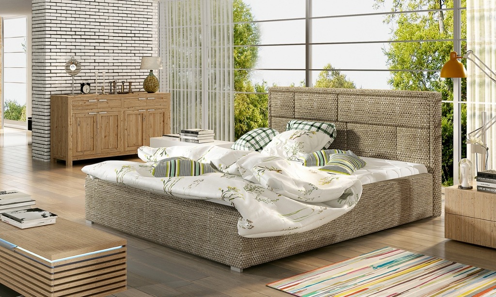 Designer Bett Schlafzimmer Betten Textil Hotel Luxus Polster Robustes Doppel Neu