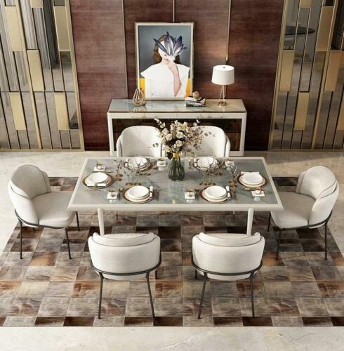 Komplett Set Esstisch 6x Stühle Set Ess Esszimmer Gruppe Holz Tisch Tische 7tlg