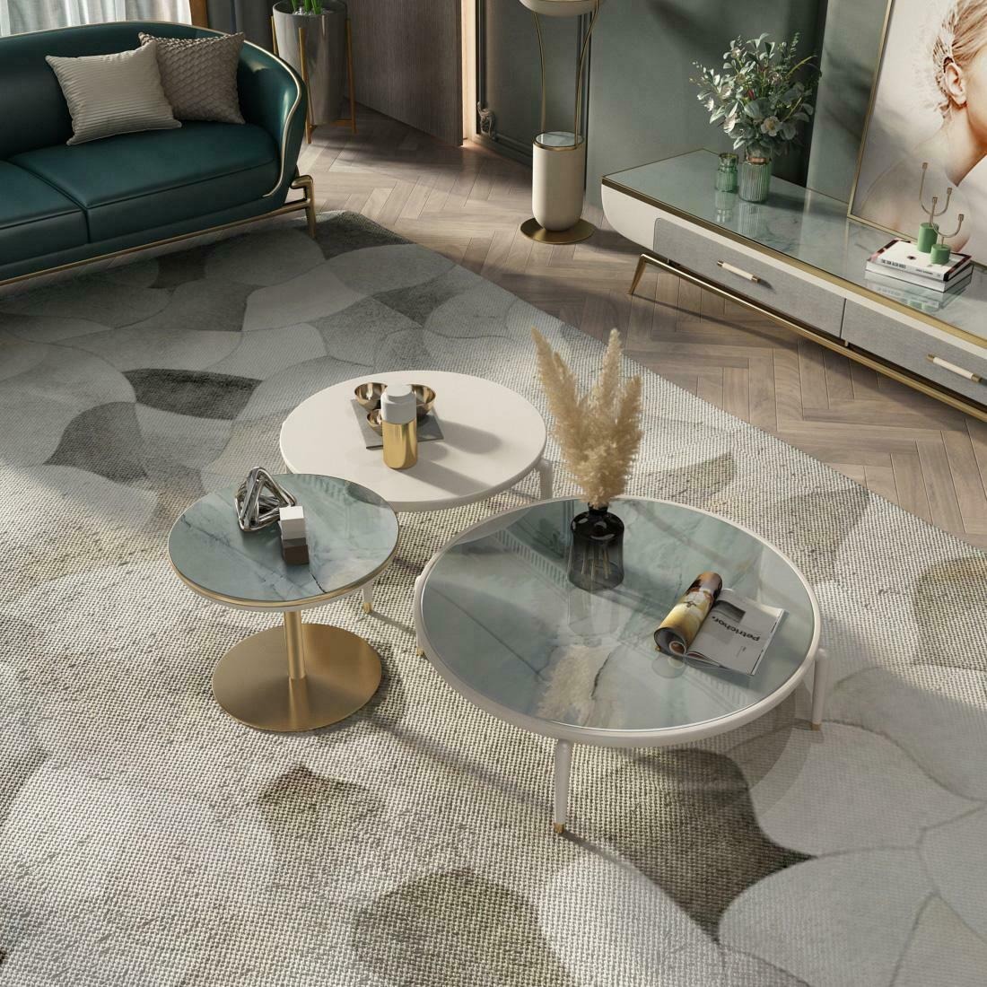 Design Marmor Beistell Tische Couch Tisch Sofa Wohn Zimmer 3x Set Wohn Zimmer
