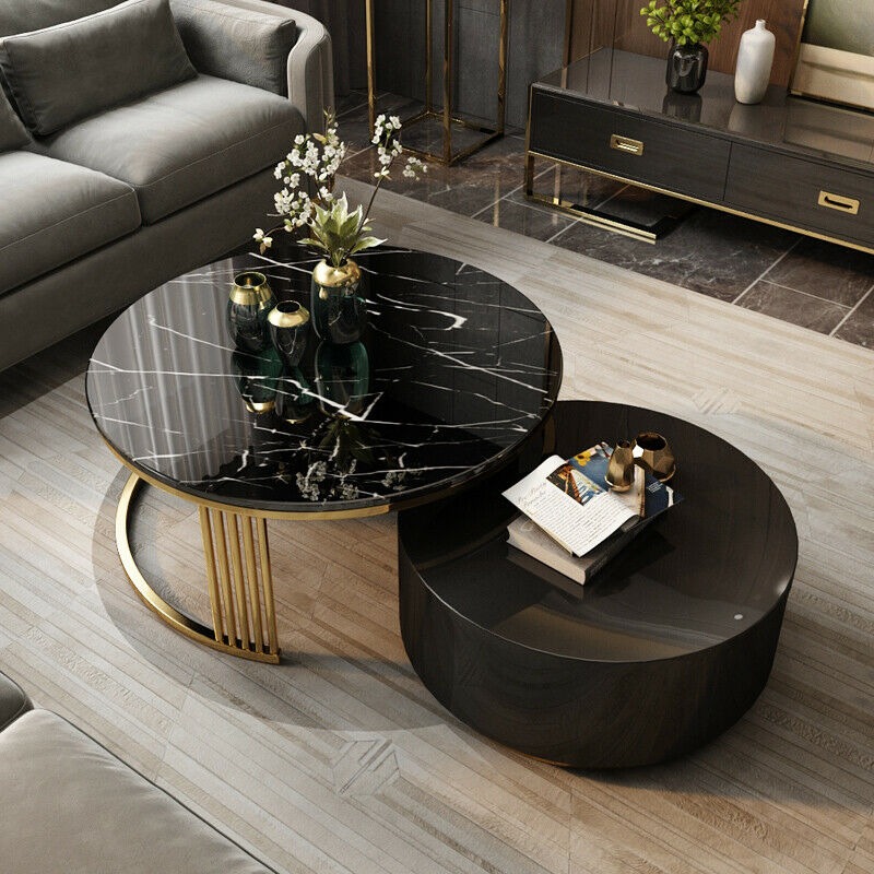 Beistell Couch Tisch Rund Tische Sofa Runde Metall Glas Designer Luxus design