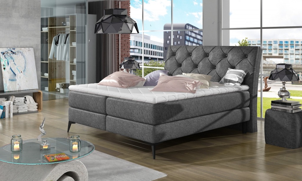 Chesterfield Bett Polsterbett Doppelbett Betten Big XXL Designer Luxus Boxspring