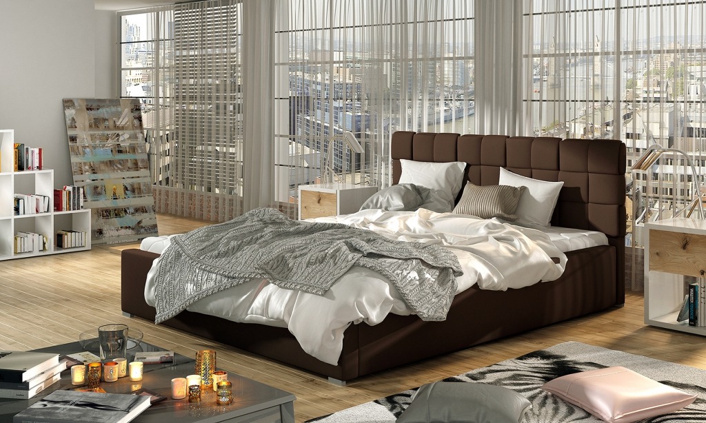 Designer Bett Schlafzimmer Betten Textil Hotel Luxus Polster 200x200cm Stoff neu