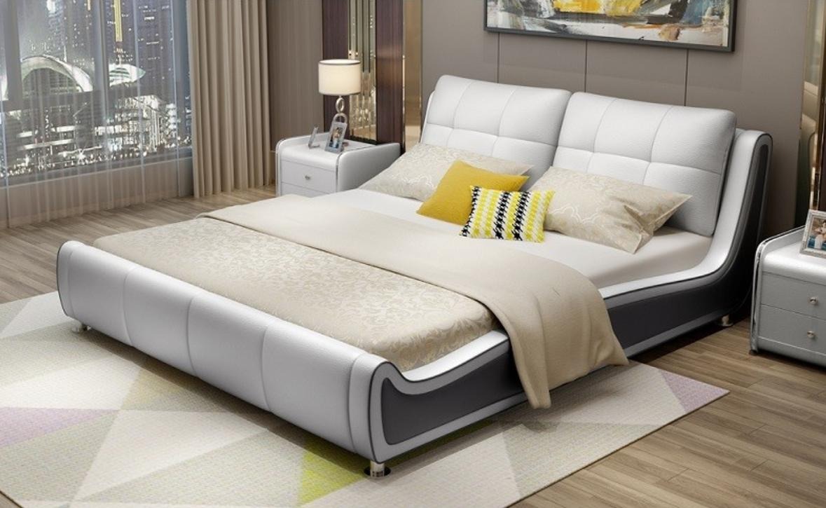 Bett Polster Design Luxus Doppel Hotel Betten Ehe Schlaf Zimmer Leder 180x200cm