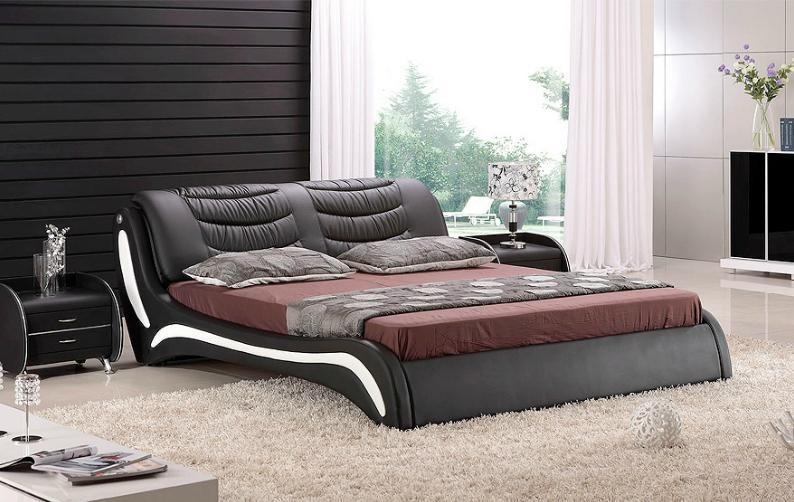 Designer Bett Schlafzimmer Betten Leder Hotel Luxus Polster Italienische Möbel