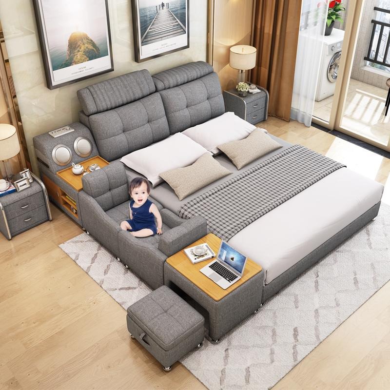 Bettgestell Betten 180x200cm Hotel Multifunktion Bett Doppelbetten Modernes Neu