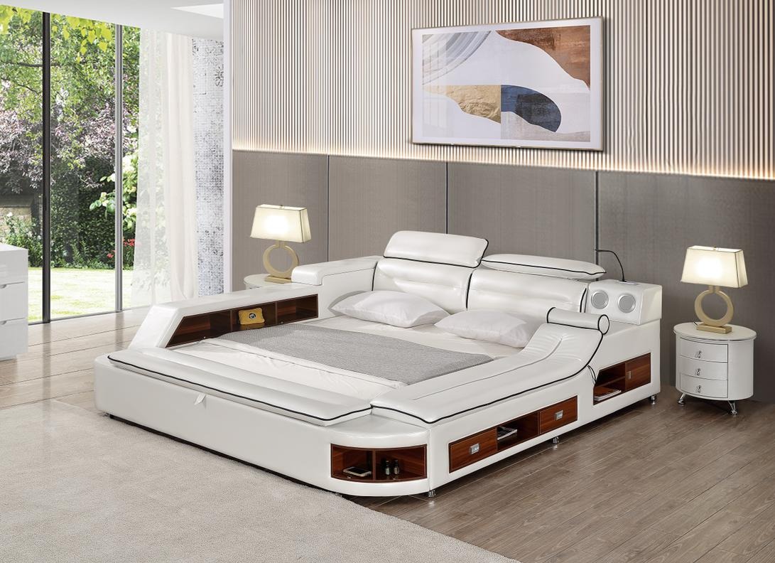 Design Leder Betten Hotel Doppel Ablage Massage Liege Multifunktions Bett Luxus