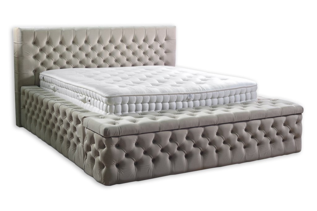 Chesterfield Doppel Hotel Betten Schlaf Zimmer Leder Modern Bett Polster