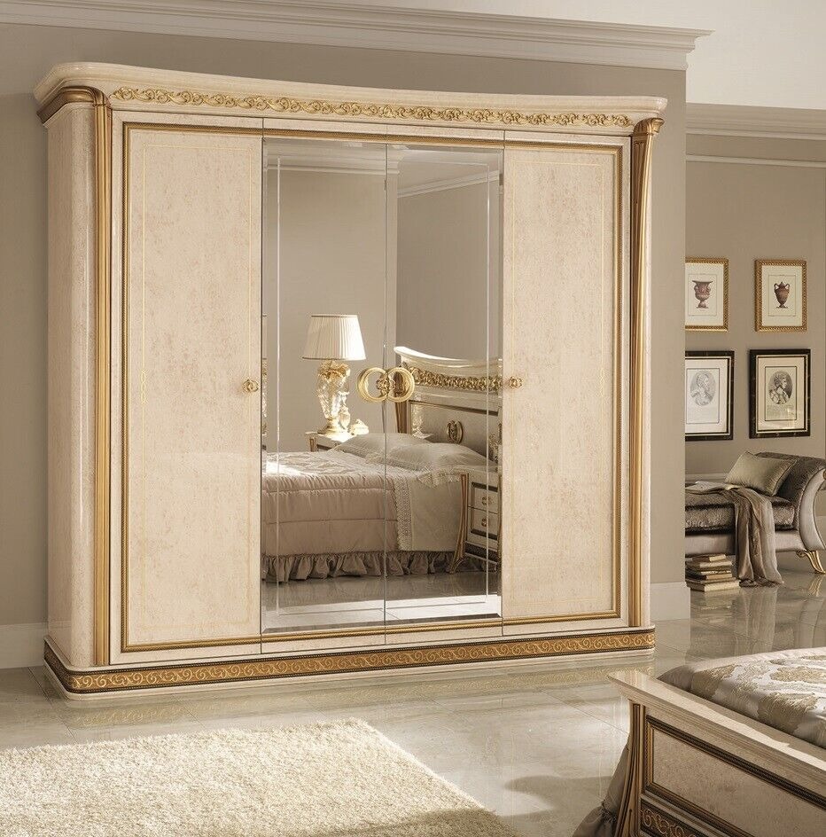 Luxus Kleider Schrank Designer Hochglanz Kleiderschränke Möbel Wohnen Holz Neu