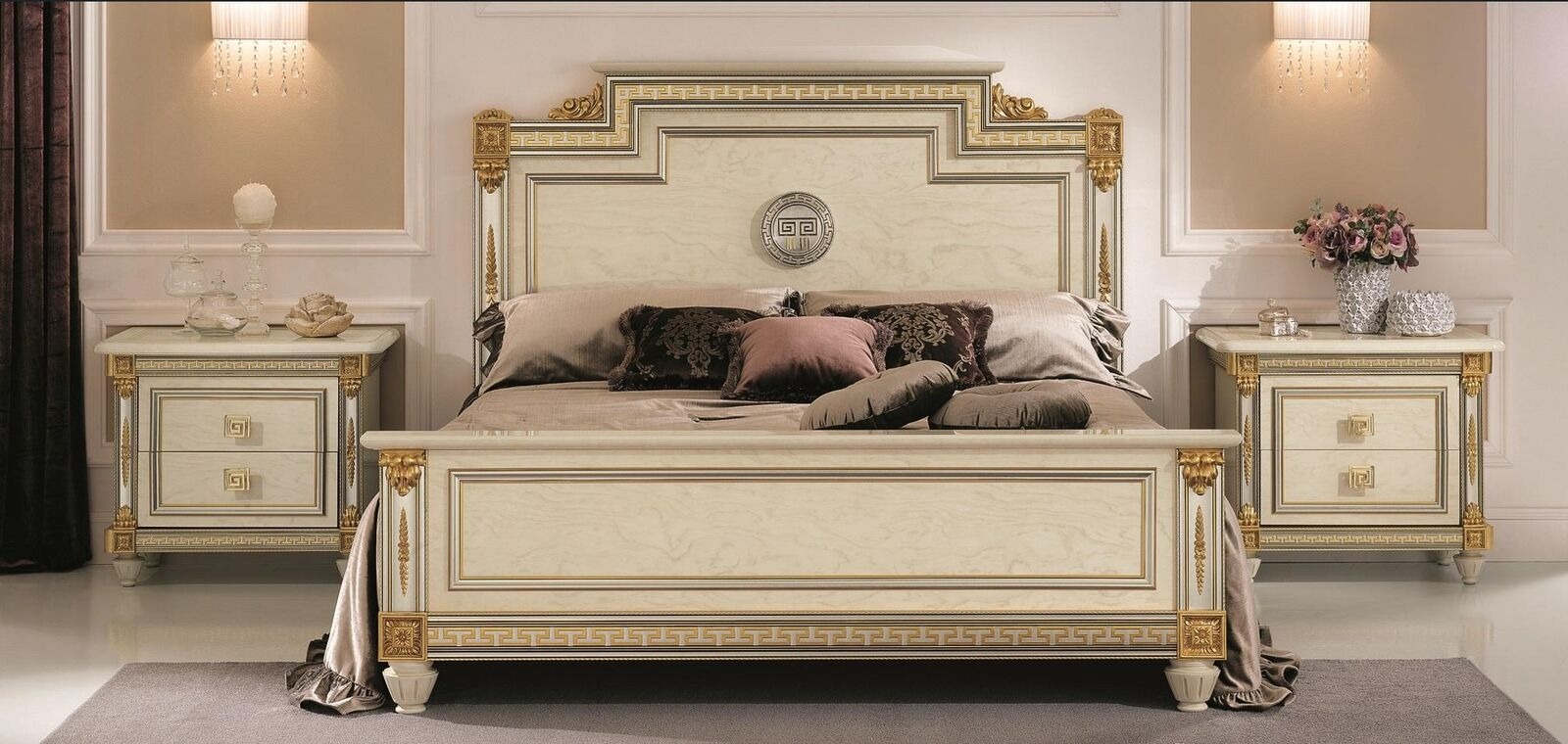 Italienische Möbel Bett Betten Holzbett Echtholz Doppelbett Neu arredoclassic