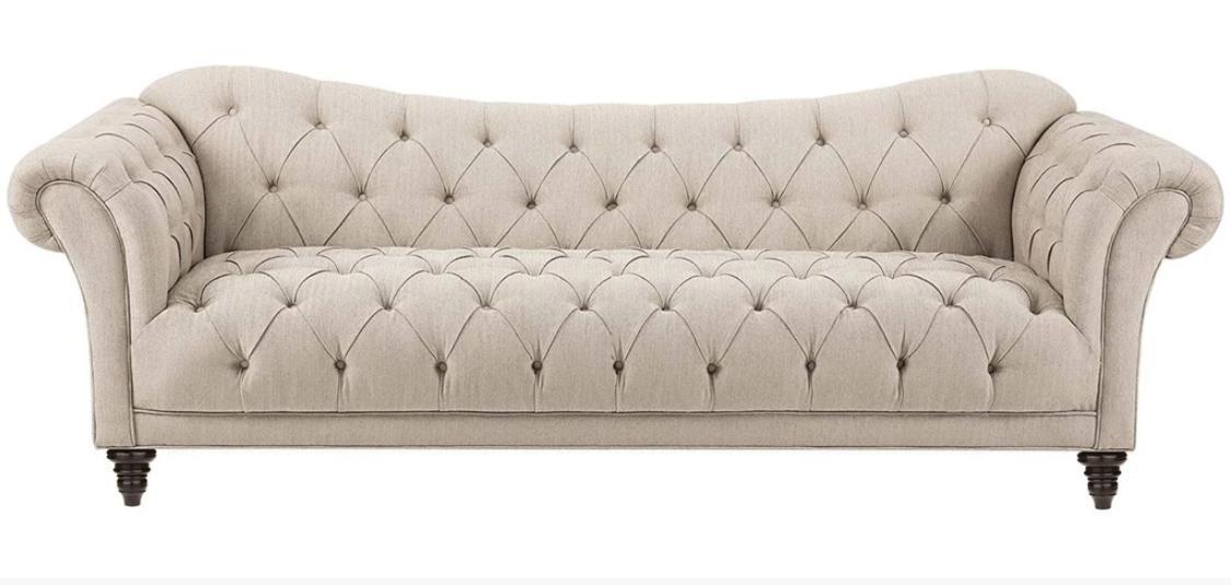 Beige Couch mit knöpfen Chesterfield Sofa Polster Sitz Couchen Sofas Luxus