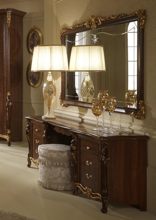 Schminktisch Spiegel Luxus Konsole Kommode Schlafzimmer Barock Rokoko Neu