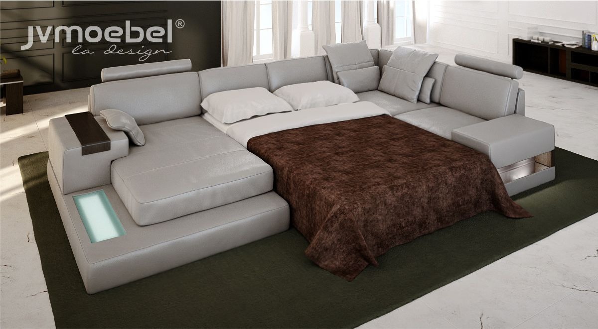 Moderne Eckcouch Lederpolster Couch Sofa U Form Wohnzimmer Design Ecksofa Möbel
