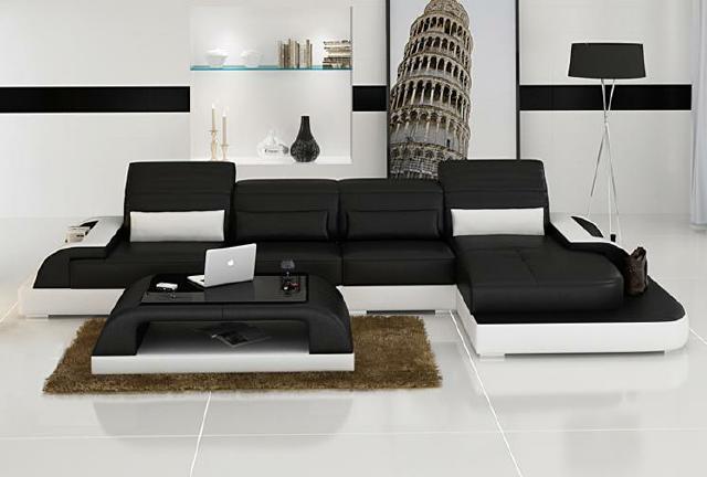 Wohnlandschaft Polster Ecke Eck Sofa Couch Garnitur Landschaft Leder Sofort