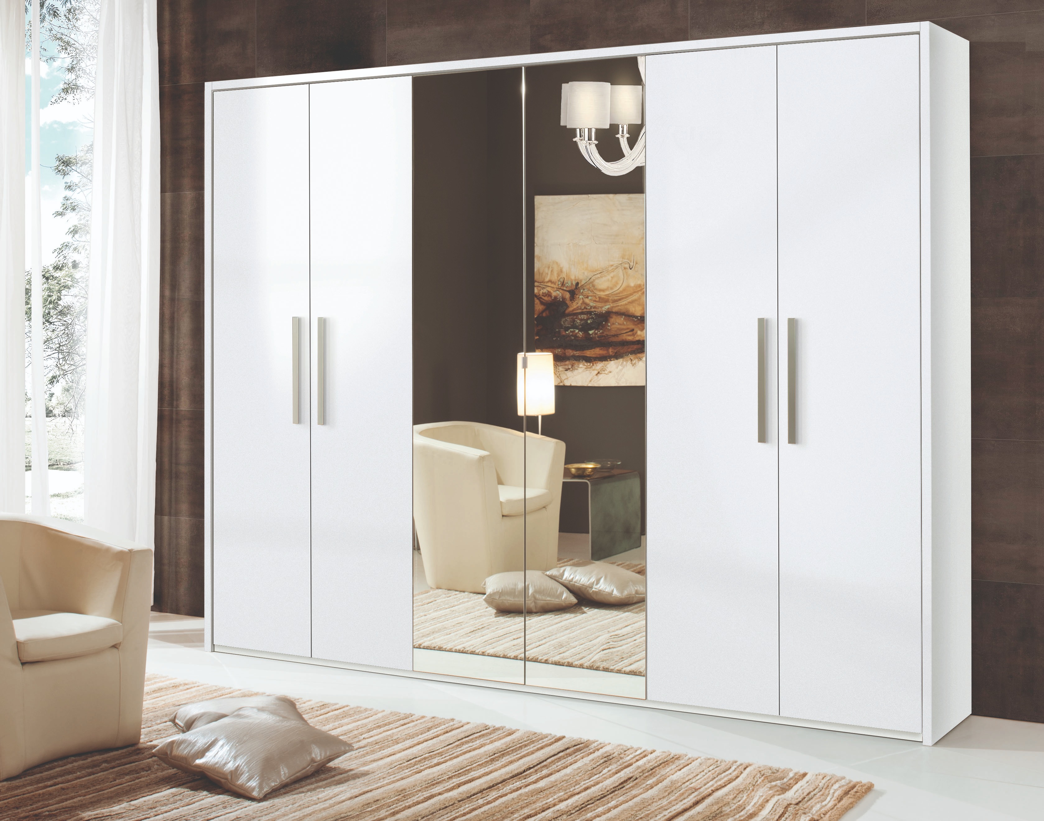 Kleiderschrank 6 Türen Kleider Schrank Designer Möbel Schränke Spiegel Möbel Neu