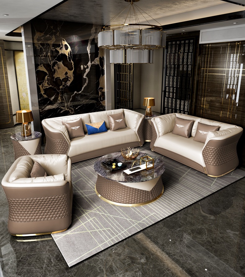 Sofagarnitur 3+1+1 Sitzer Couchtisch + 2x Beistelltisch Designer Polster Sofort