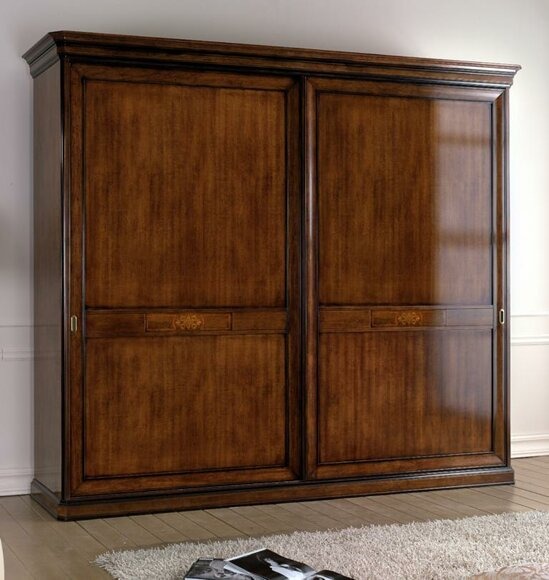 Echtholz Kleiderschrank Holzschrank Schrank Massive Schlafzimmer Möbel Italien