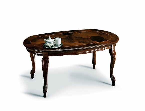 Klassischer Couchtisch Tisch Wohnzimmer Tische Barock Holz Couchtische Massiv