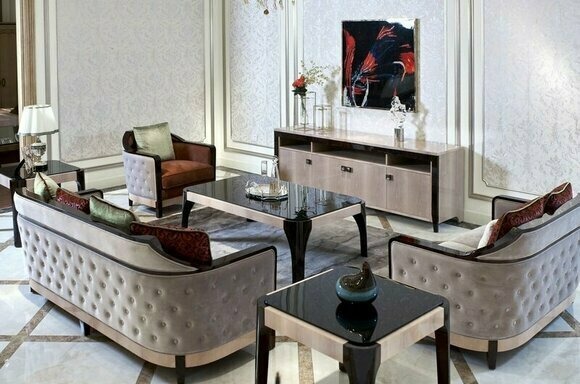 Sofagarnitur 3+2+1 Sitzer Set Design Sofas Polster Couchen Gruppe Sofas Barock