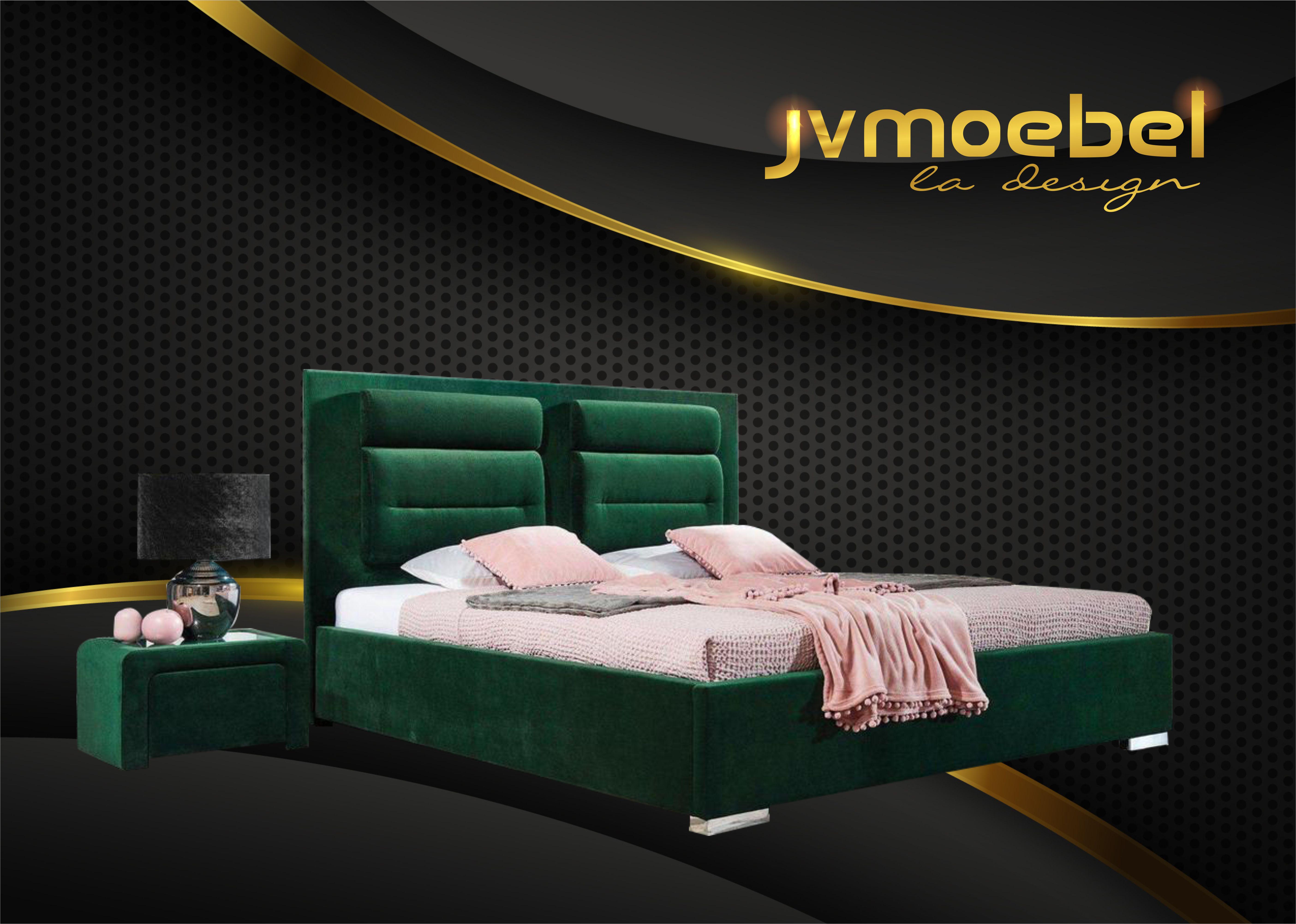 Luxus Boxspring Bett Doppel Design Stoff Hotel Grüne Betten Schlafzimmer Möbel