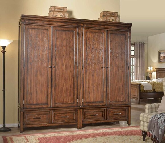 Klassische 2x Kleiderschrank Design Schlafzimmer Möbel Schrank Schränke Holz Neu