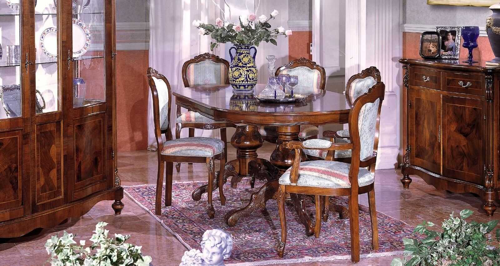 Esszimmer Möbel Esstisch Tisch Gruppe Essgarnitur Lehnstuhl Stuhl Sessel 6tlg.