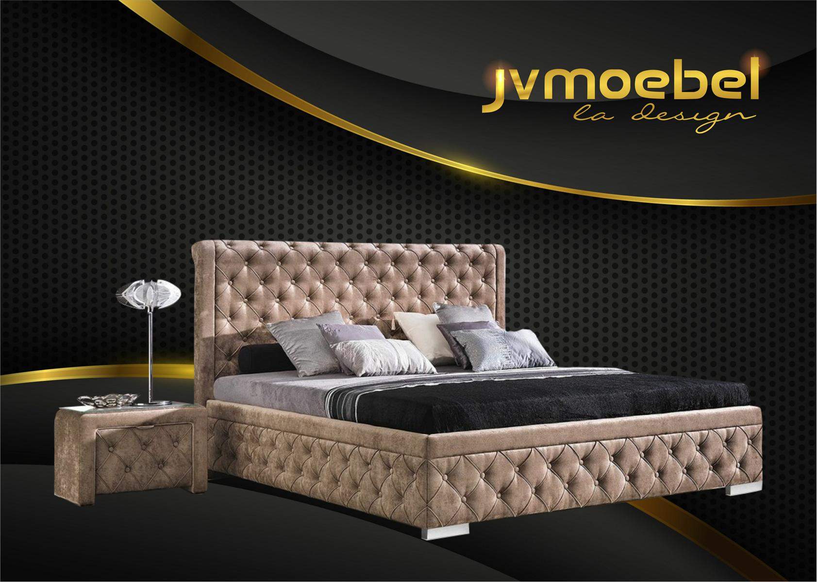 Bett 2x Nachttisch 3 tlg. Schlafzimmer Set Design Möbel Modern Luxus Betten Neu