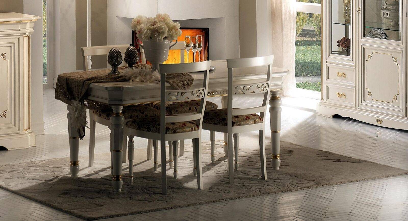 Stühle Stuhl Holz Luxus Sitz Set 4x Lehnstuhl Sessel Esszimmerstuhl Esszimmer