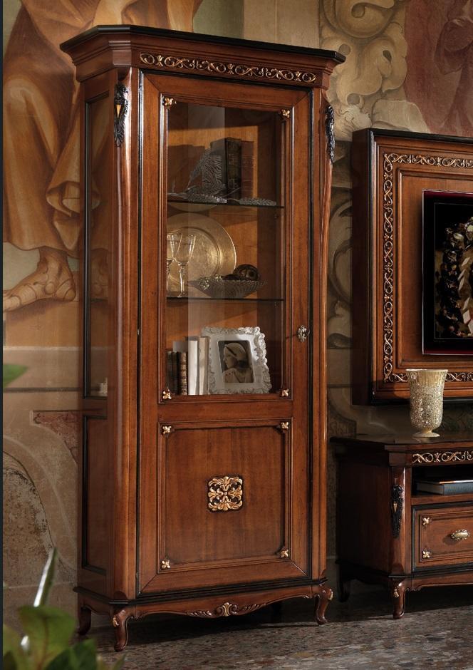 Vitrine 1 Tür Schrank Vitrinen Wohnzimmer Schränke Design Schrank Möbel Glas Neu