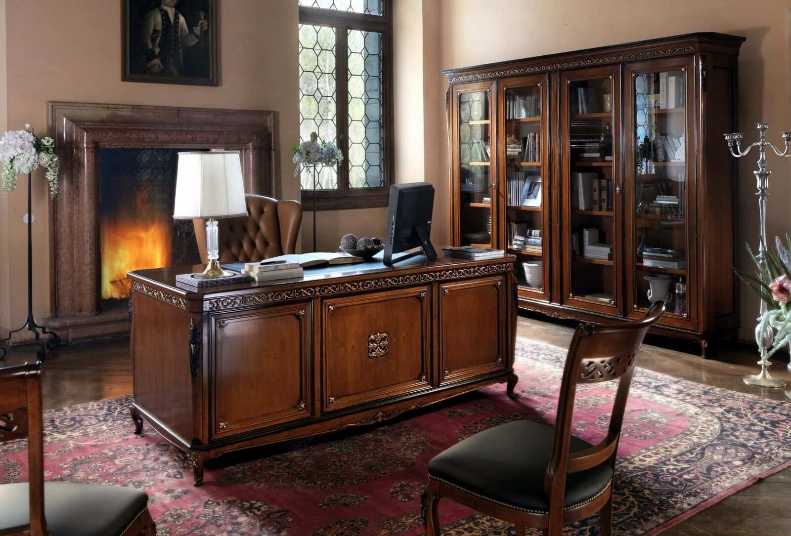 Büro Schreibtisch + Sessel Schreibtische Tisch Holztisch Stuhl Tische Neu 3tlg
