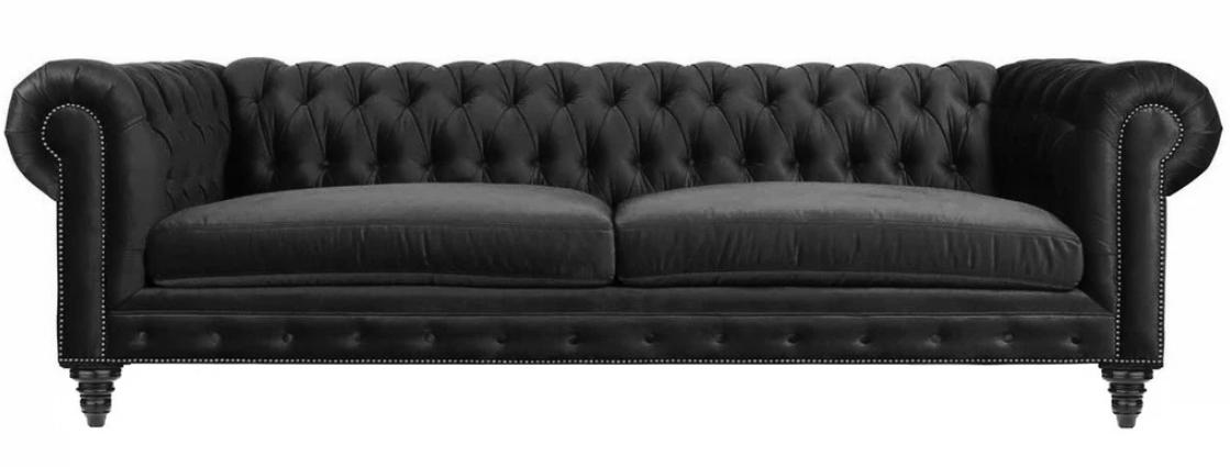 Chesterfield Schwarz Wohnzimmer Modern Dreisitzer Kreative Möbel Textil Stoff
