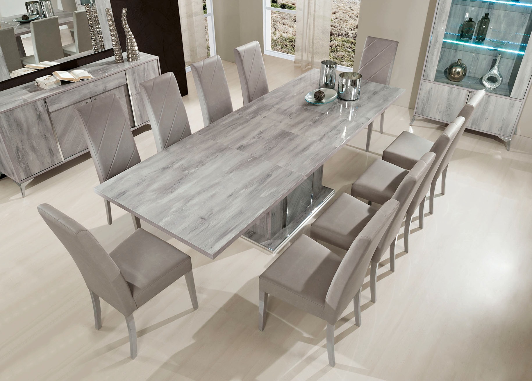 Esszimmer Esstisch Stuhl Gruppe Tische Holz Garnitur Tisch Modern Neu Set 9tlg.