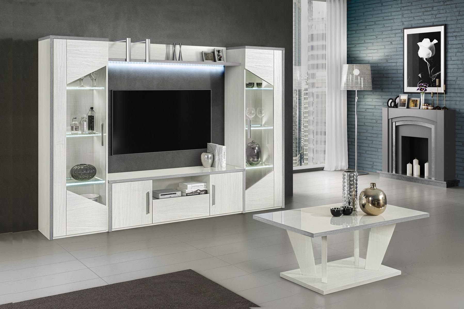Wohnwand Set 5tlg. Wohnzimmer rtv Vitrine Regal Wandschrank Garnitur Gruppe Neu