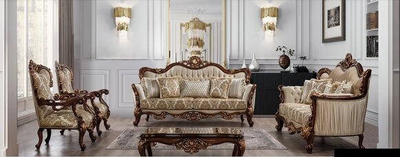 Gruppe Set 5tlg Sofagarnitur 3+3+1+1 Sitzer Couchtisch Sofa Sofas Couch Stoff