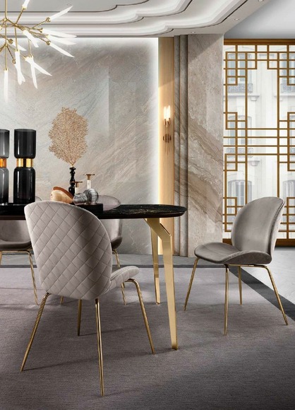 Sitz Stuhl Esszimmerstuhl Stühle 1 Sitzer Sessel Luxus Möbel Design Lehn Stoff
