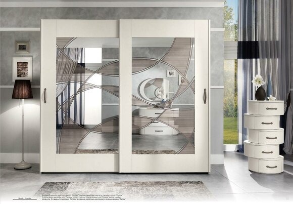 Luxus Kleiderschrank mit Schwebetüren Schlafzimmer Schrank Schränke Holz Modern