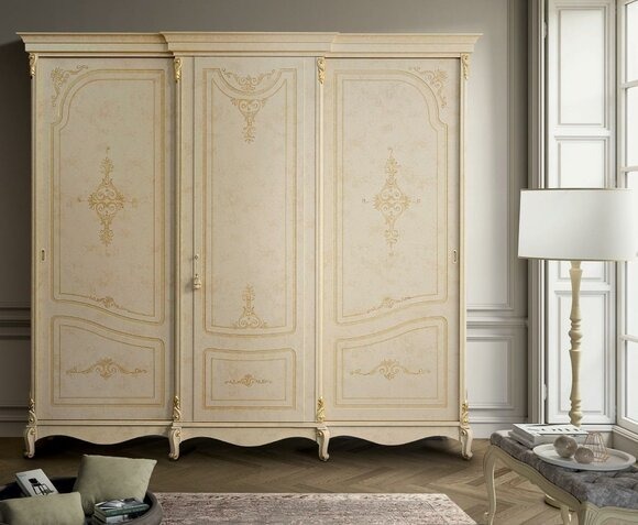 Schrank Kleiderschrank Barock Stil Möbel Klassische Schlafzimmer Schränke Holz