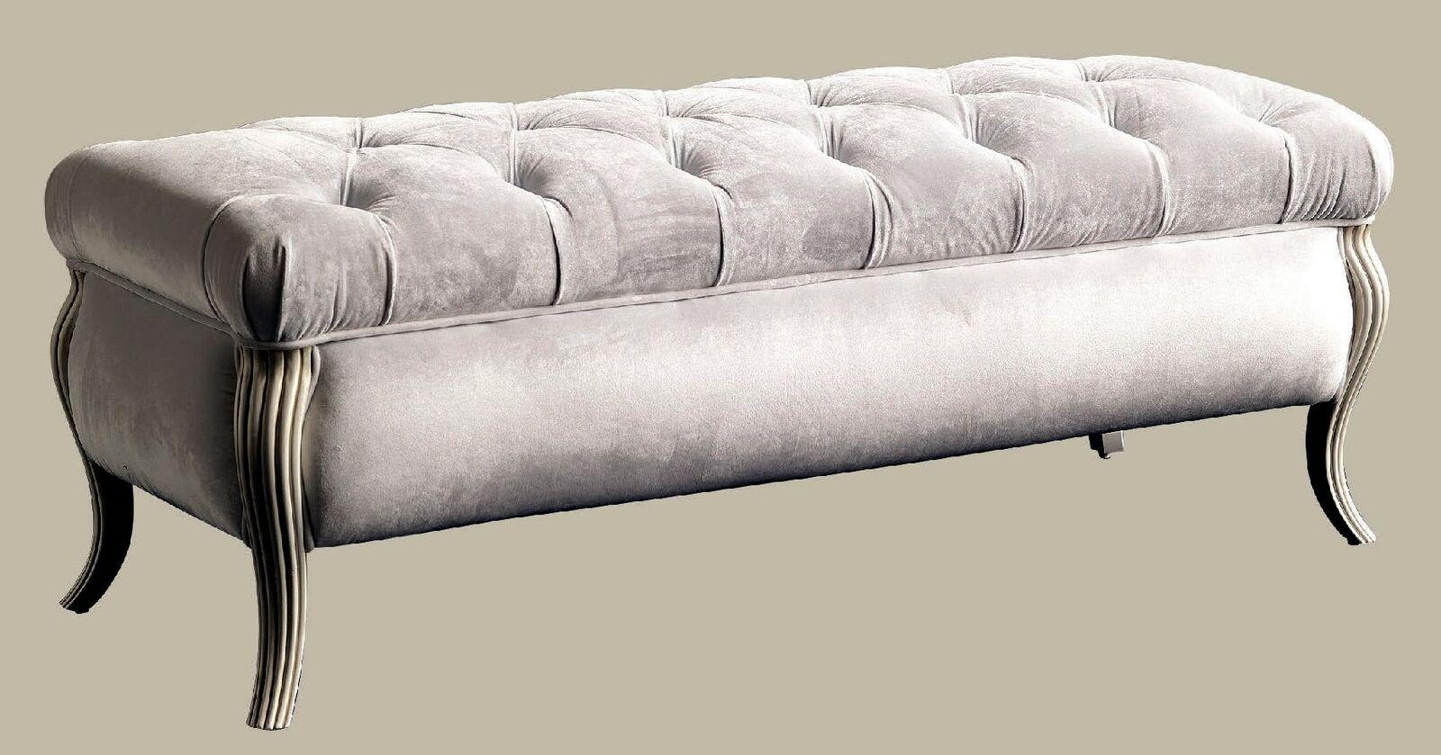 Chesterfield Design Hocker Oval Pouf Fußhocker Möbel Polsterhocker Sitzhocker