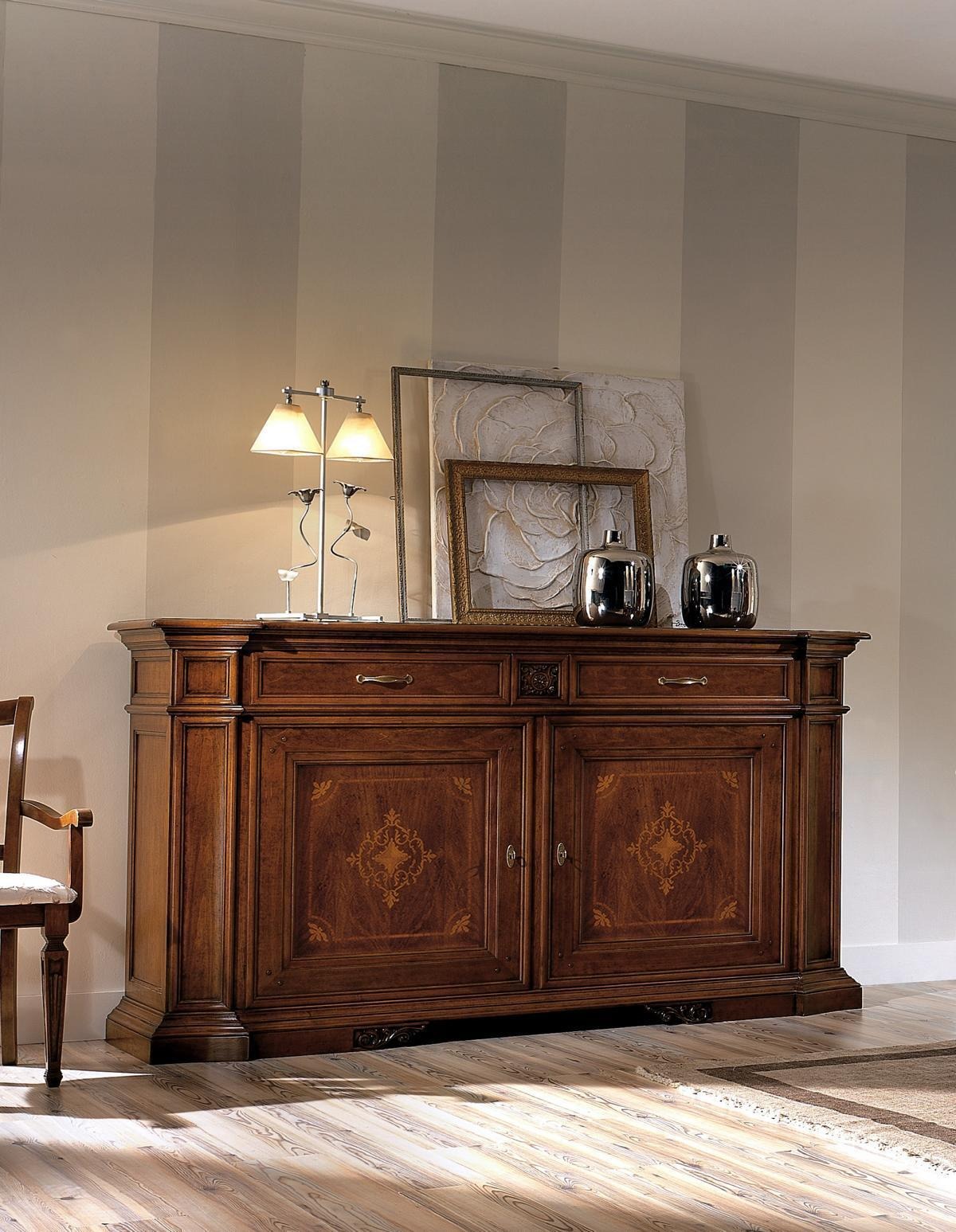 Luxus Kommode Hoch Schrank Kommoden Sidebaord Schränke Holz Braun Italien Möbel