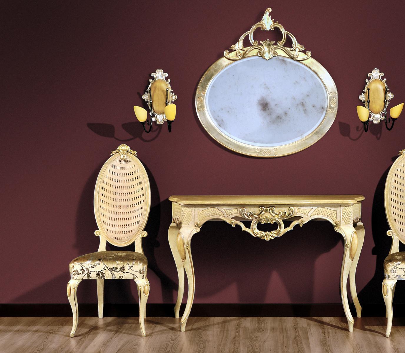 Konsolen Tisch Kommode mit Spiegel Luxus Klasse Möbel Set Stil Modern 2tlg. Neu