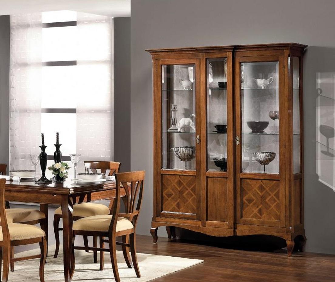 Vitrine Holz Luxus Schränke Klassische Anrichte Schrank