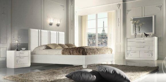 Schlafzimmer Bett Nachttisch Gruppe Betten Bettrahmen Holz Set 3tlg