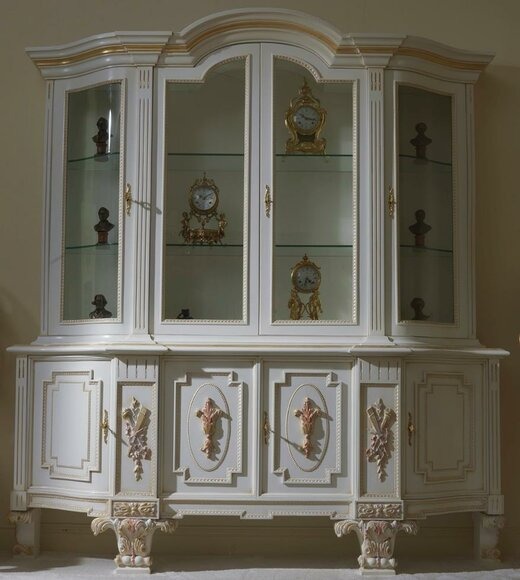 Vitrine Schrank Regal Wohnzimmer Bücherregal Holz Büroschrank Schränke Italien